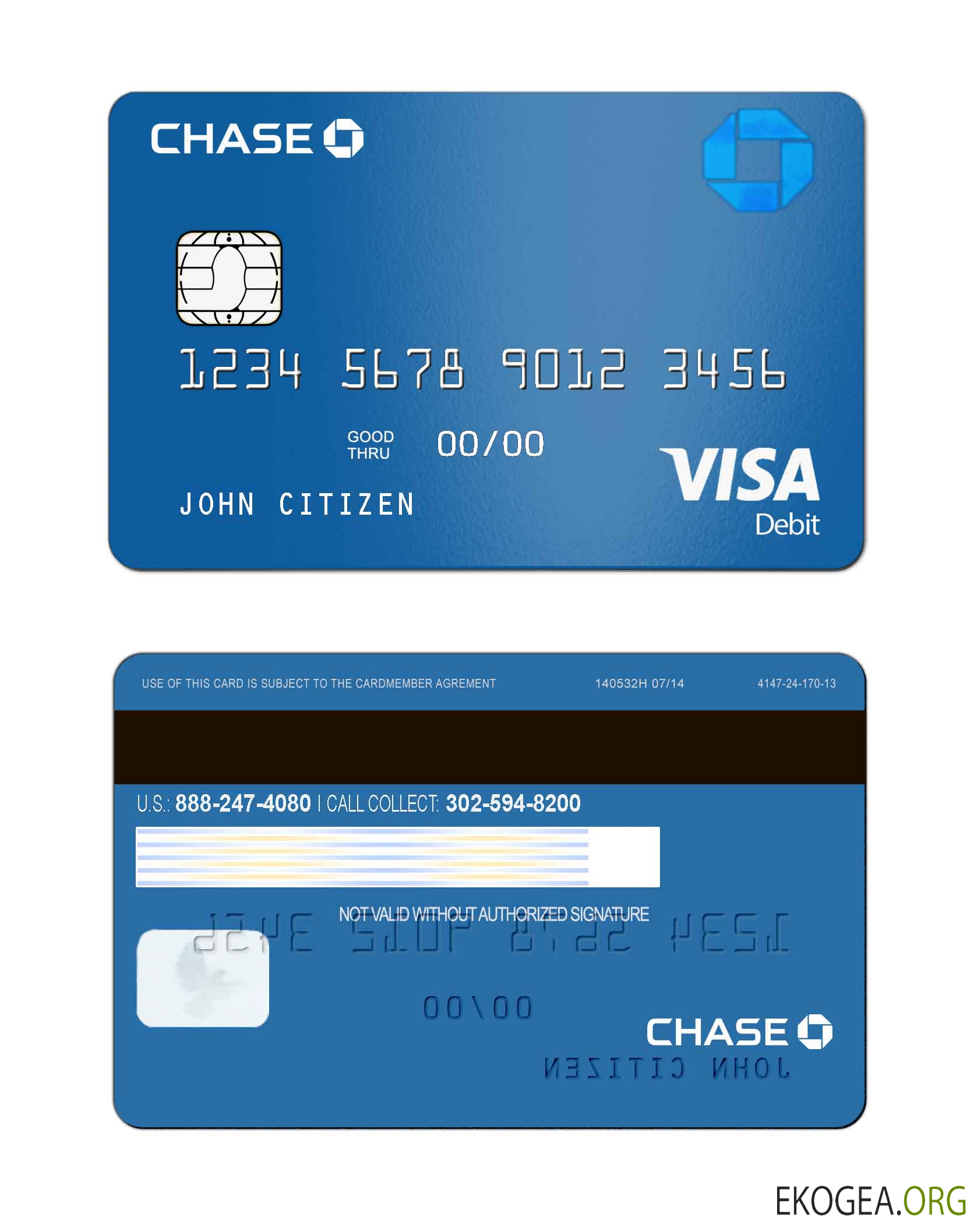 Carte visa bancaire USA Chase template Carte visa bancaire USA Chase template